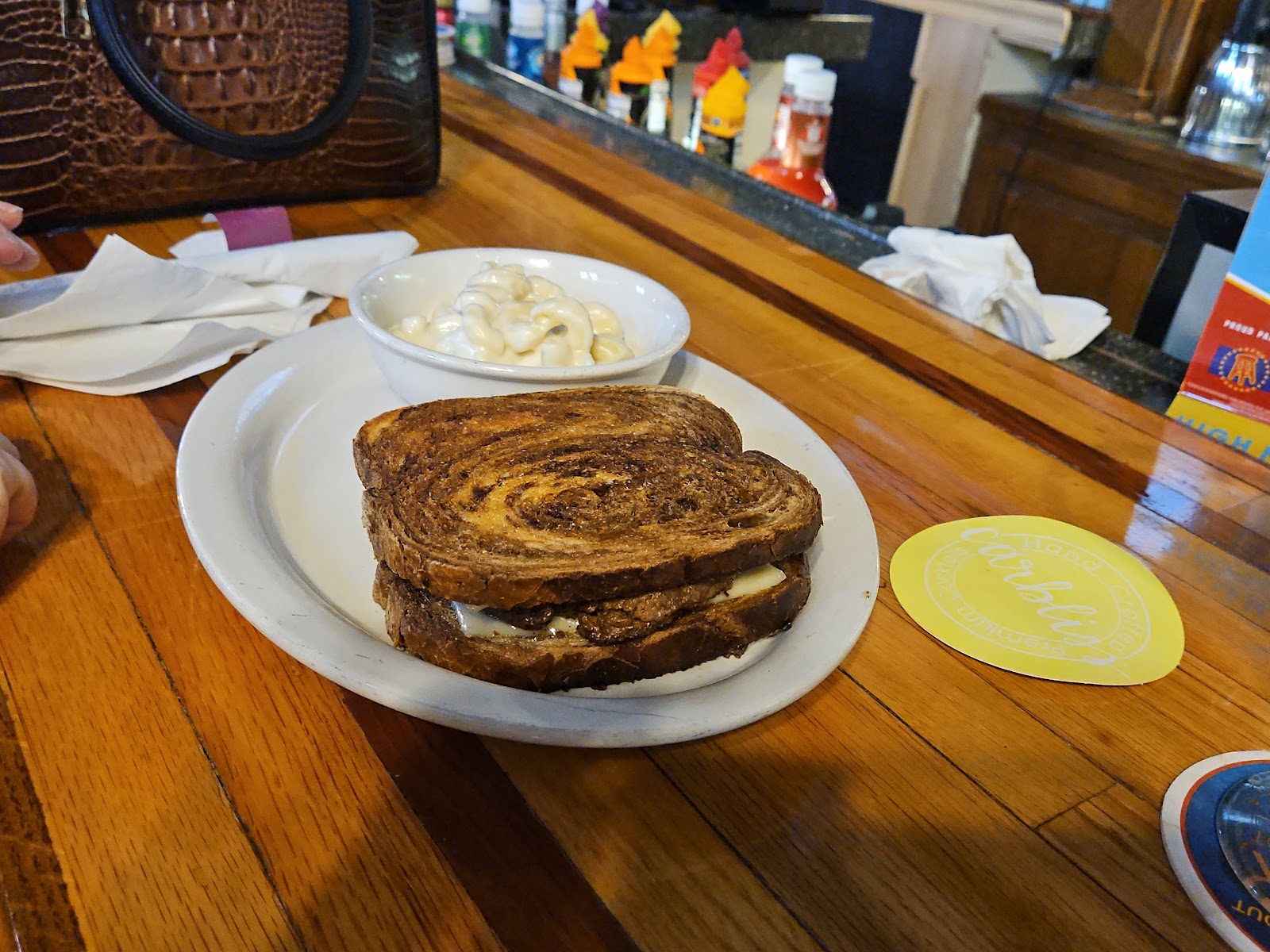 Grilled Reuben sandwich on marble rye